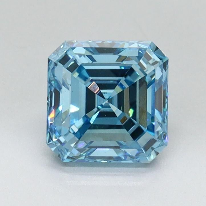 1.01 Ct. Fancy Vivid Malibu Blue Asscher Lab Grown Diamond