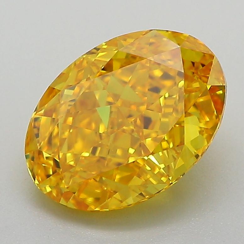 2.41 Ct. Fancy Vivid Yellow Oval Lab Grown Diamond