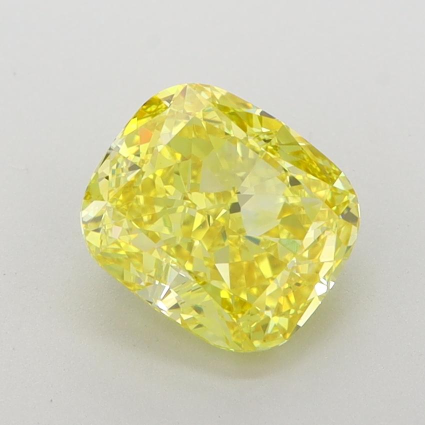 2.15 Ct. Fancy Vivid  Yellow Cushion Lab Grown Diamond
