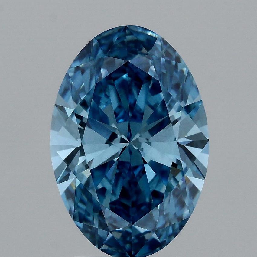 3.33 Ct. Fancy Vivid Blue Oval Lab Grown Diamond