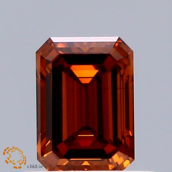 0.52 Ct. Fancy Vivid Orange Emerald Lab Grown Diamond