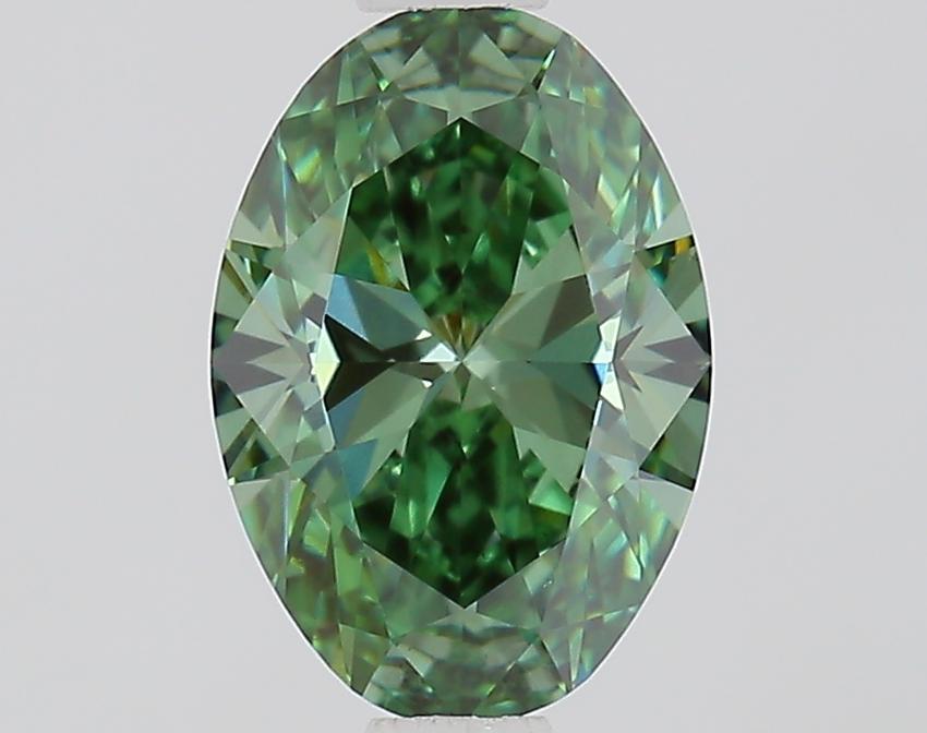 0.97 Ct. Fancy Vivid Green Oval Lab Grown Diamond