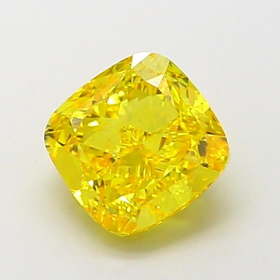 1.86 Ct. Fancy Vivid Yellow Cushion Lab Grown Diamond