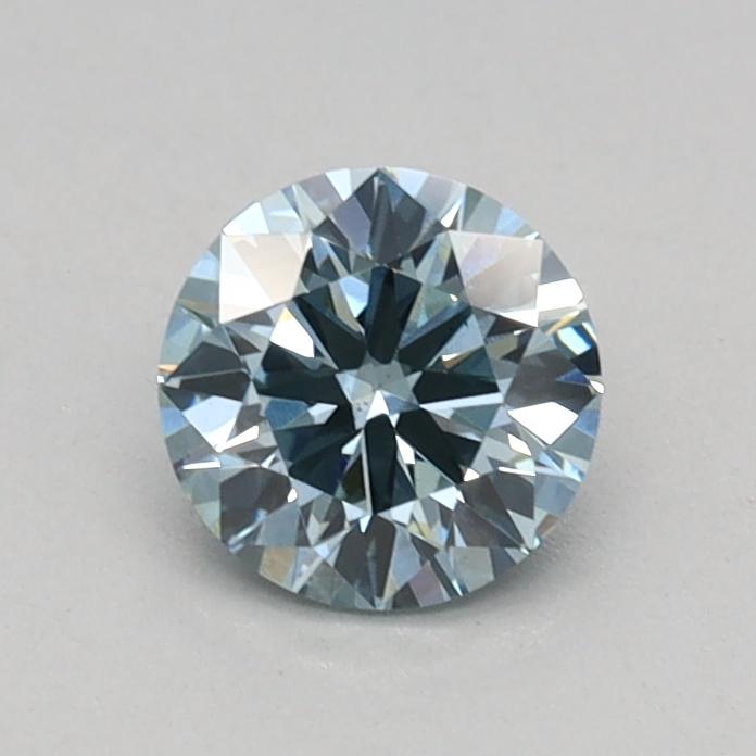0.41 Ct. Fancy Vivid Greenish Blue Round Lab Grown Diamond