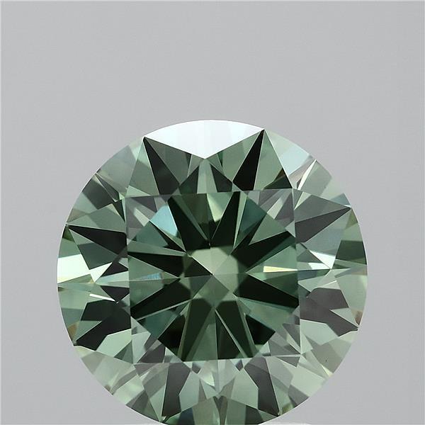 3.09 Ct. Fancy Vivid Green Round Lab Grown Diamond