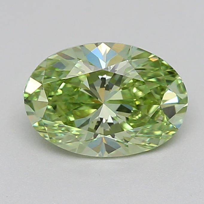 0.58 Ct. Fancy Vivid  Green Oval Lab Grown Diamond