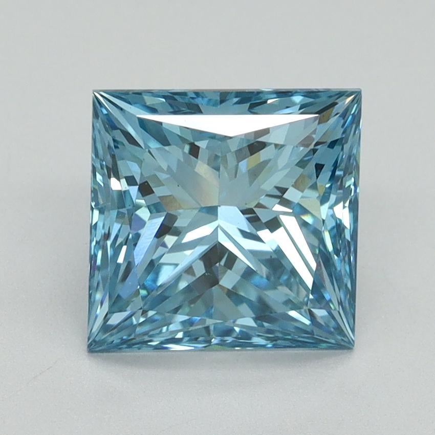2.56 Ct. Fancy Vivid Blue Princess Lab Grown Diamond