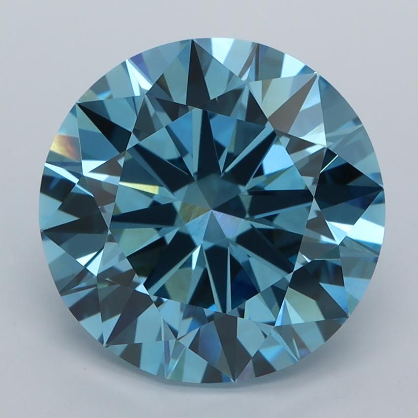 5.04 Ct. Fancy Vivid  Blue Round Lab Grown Diamond