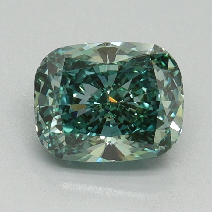 1.04 Ct. Fancy Vivid Green Cushion Lab Grown Diamond
