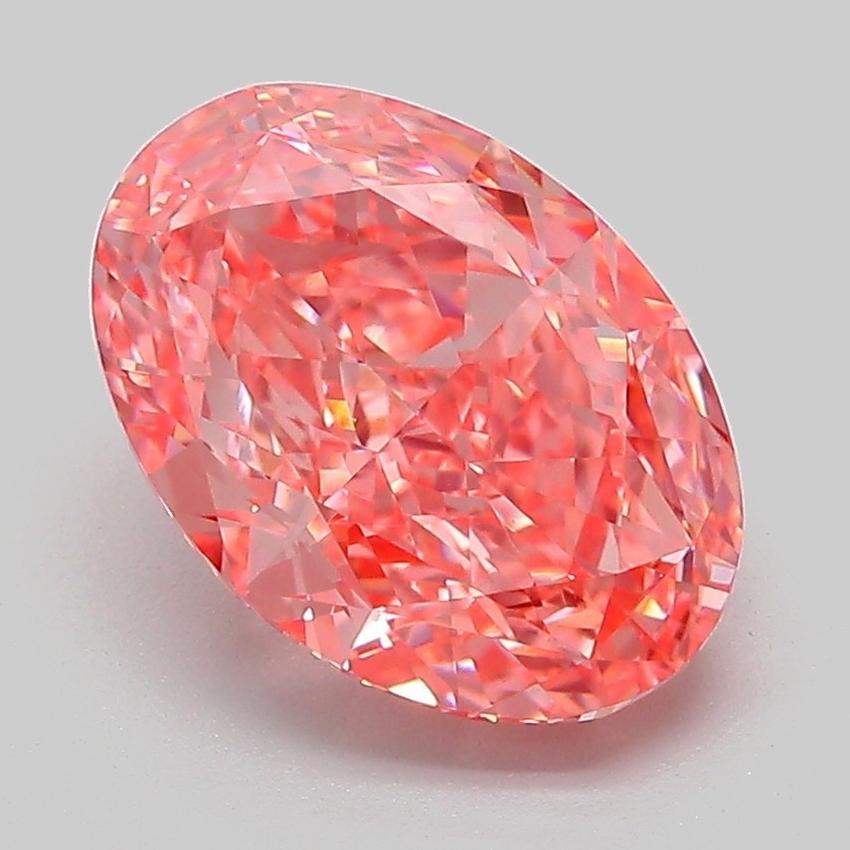 3.14 Ct. Fancy Vivid Pink Oval Lab Grown Diamond