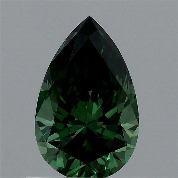 0.78 Ct. Fancy Vivid  Green Pear Lab Grown Diamond