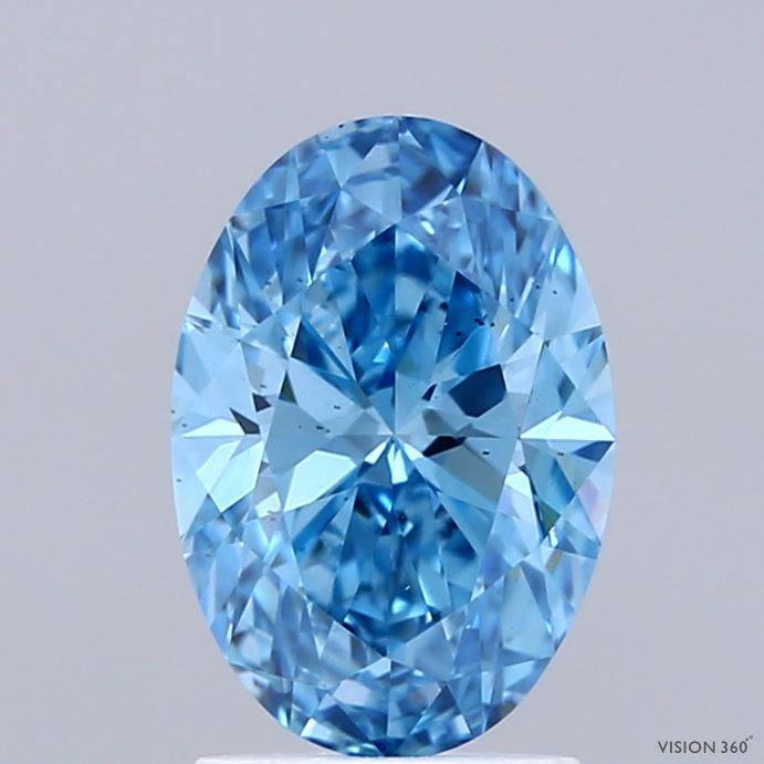 1.50 Ct. Fancy Vivid  Blue Oval Lab Grown Diamond