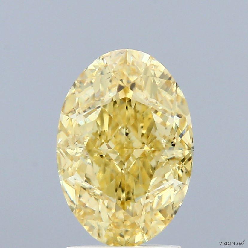 2.56 Ct. Fancy Vivid Yellow Oval Lab Grown Diamond
