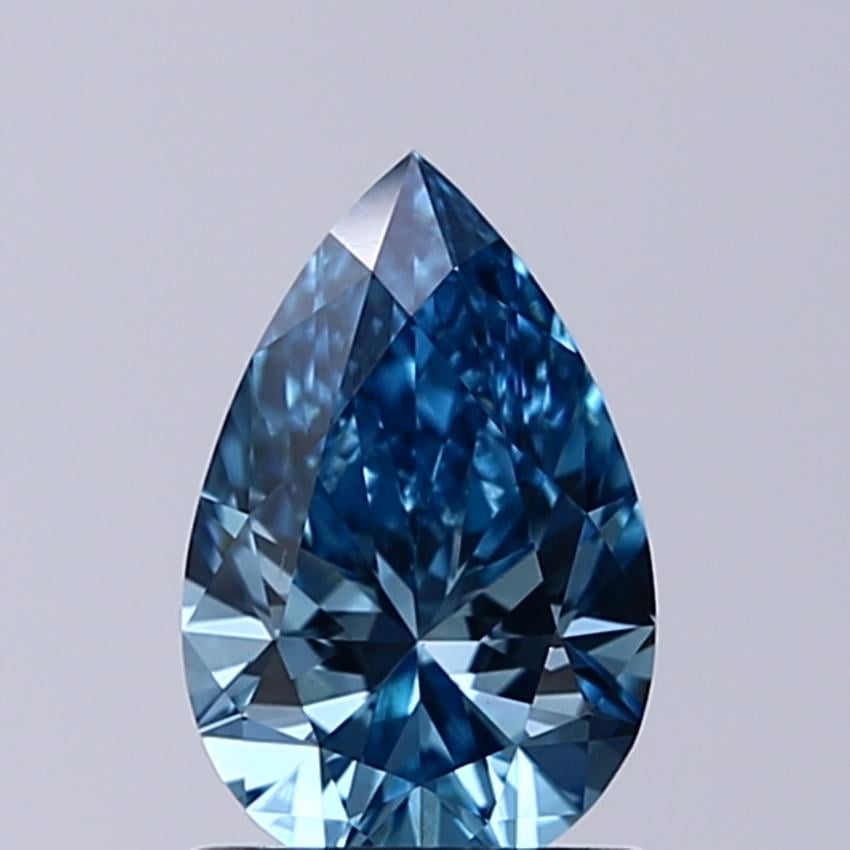 0.91 Ct. Fancy Vivid Blue Pear Lab Grown Diamond
