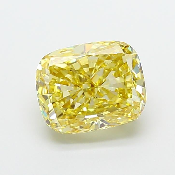 4.01 Ct. Fancy Yellow Cushion Lab Grown Diamond