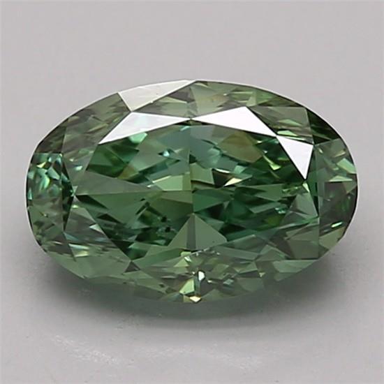 1.50 Ct. Fancy Vivid Green Oval Lab Grown Diamond