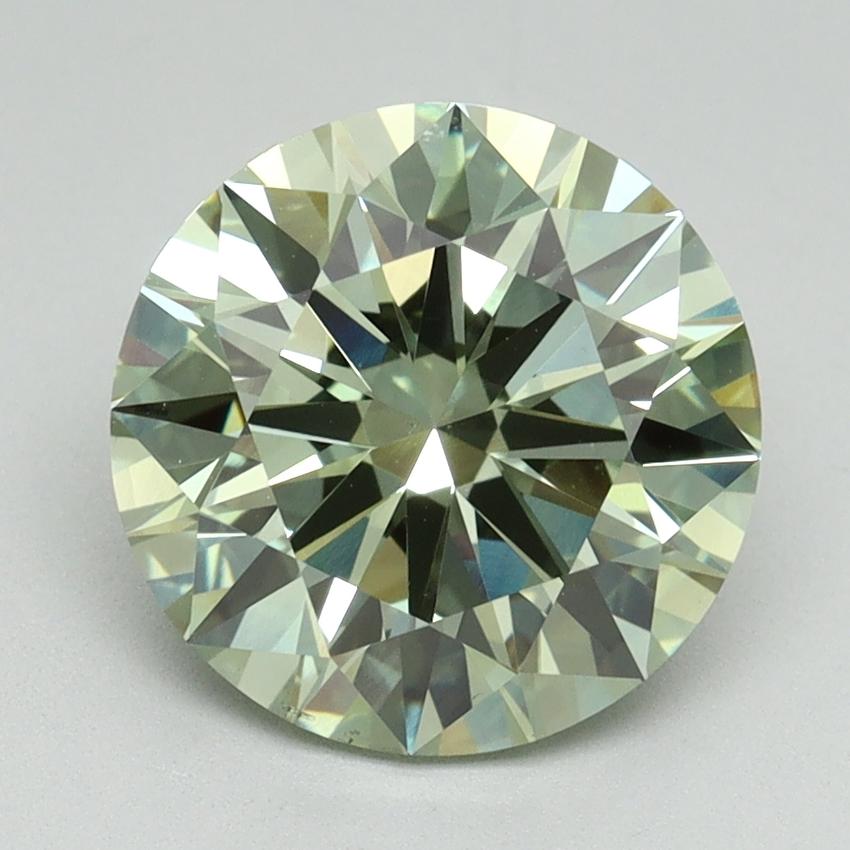 3.03 Ct. Fancy Vivid Green Round Lab Grown Diamond