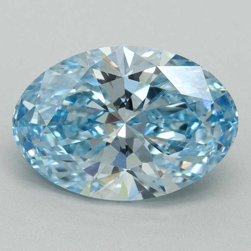 4.04 Ct. Fancy Vivid Blue Oval Lab Grown Diamond