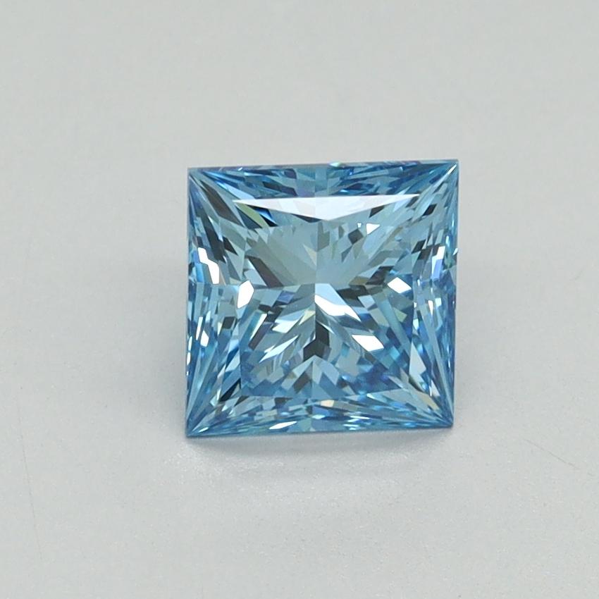 1.08 Ct. Fancy Vivid Blue Princess Lab Grown Diamond