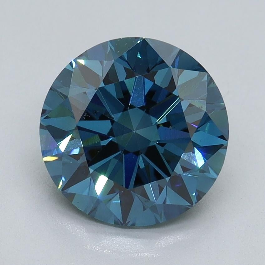 2.50 Ct. Fancy Vivid Blue Round Lab Grown Diamond