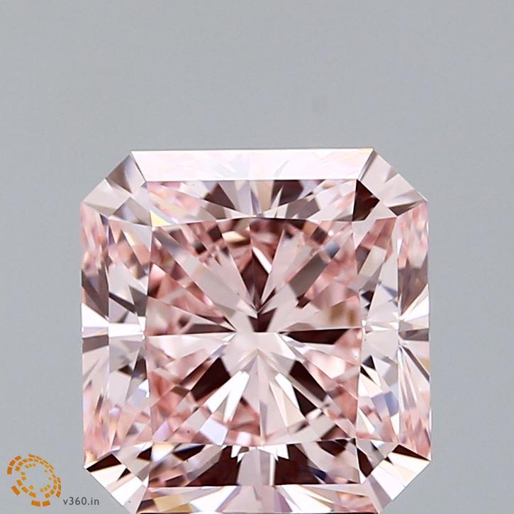 3.04 Ct. Fancy Intense  Pink Radiant Lab Grown Diamond