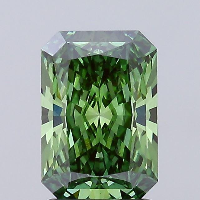 1.57 Ct. Fancy Vivid Green Radiant Lab Grown Diamond