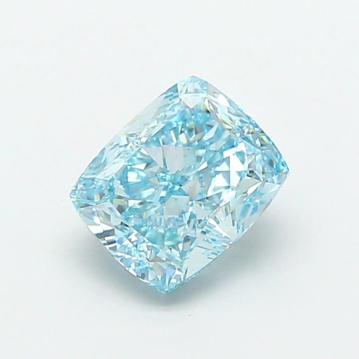 3.08 Ct. Fancy Vivid  Blue Cushion Lab Grown Diamond
