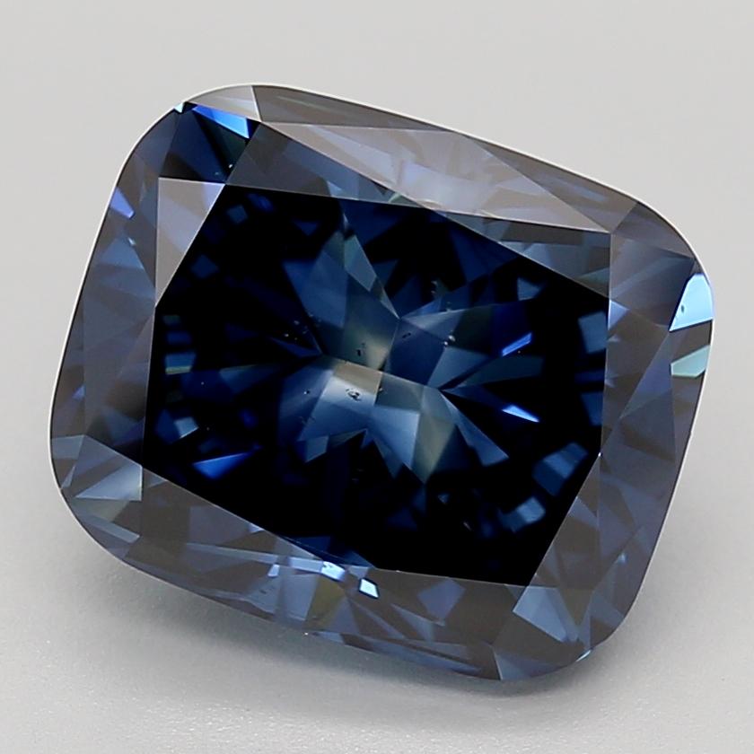 5.50 Ct. Fancy Deep Blue Cushion Lab Grown Diamond