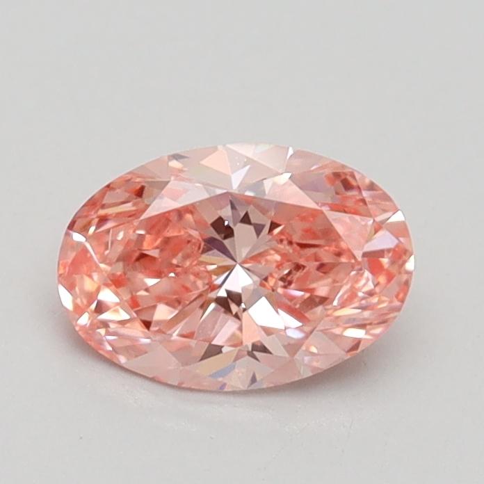 0.65 Ct. Fancy Vivid Orangy Pink Oval Lab Grown Diamond