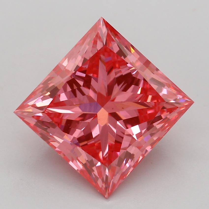 2.54 Ct. Fancy Vivid Pink Princess Lab Grown Diamond