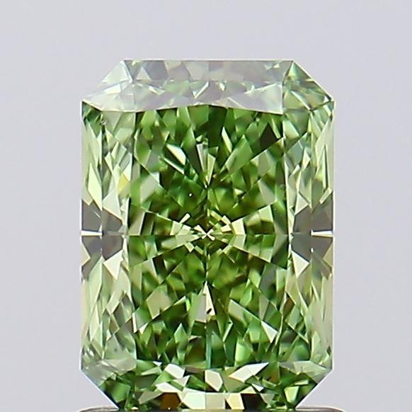 1.07 Ct. Fancy Vivid Green Radiant Lab Grown Diamond