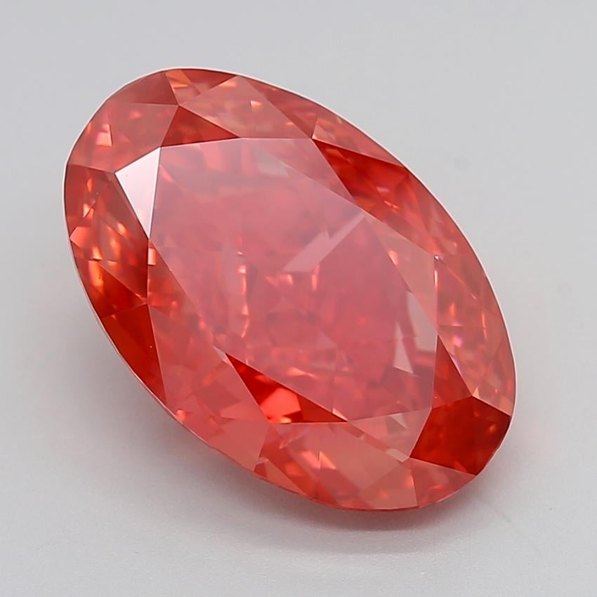 9.40 Ct. Fancy Vivid Red Oval Lab Grown Diamond