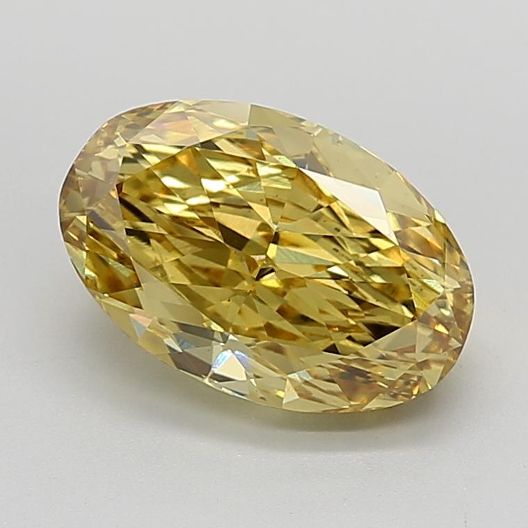 3.59 Ct. Fancy Vivid  Yellow Oval Lab Grown Diamond