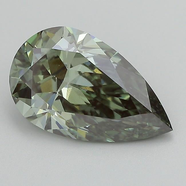 4.10 Ct. Fancy Intense  Green Pear Lab Grown Diamond