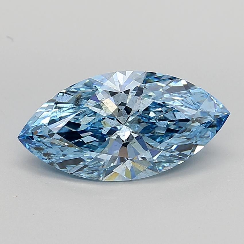 3.09 Ct. Fancy Vivid  Blue Marquise Lab Grown Diamond