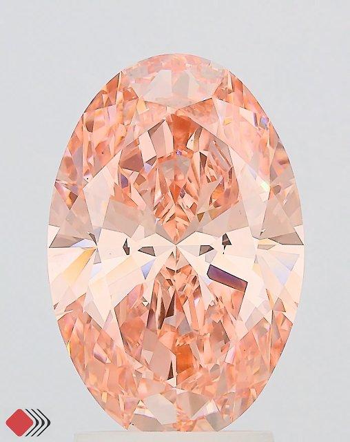 2.97 Ct. Fancy Vivid Pink Oval Lab Grown Diamond
