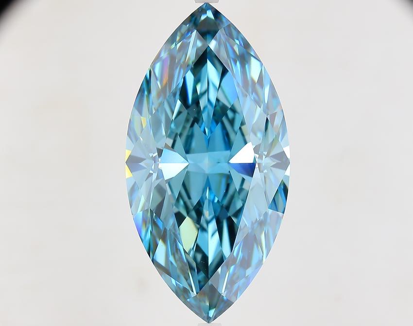 15.06 Ct. Fancy Vivid Blue Marquise Lab Grown Diamond