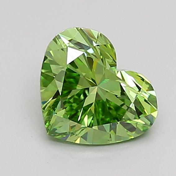 1.03 Ct. Fancy Vivid Green Heart Lab Grown Diamond