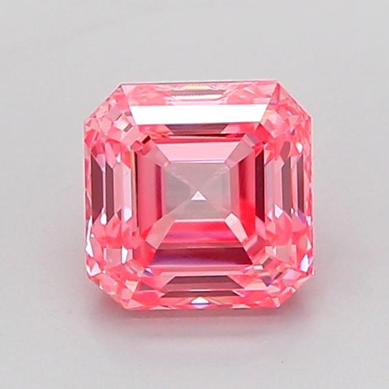 1.03 Ct. Fancy Vivid Pink Asscher Lab Grown Diamond