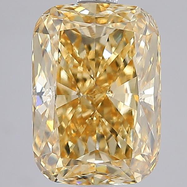 3.00 Ct. Fancy Intense Yellow Cushion Lab Grown Diamond