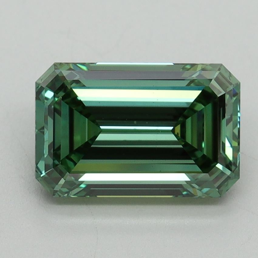 2.47 Ct. Fancy Vivid Green Emerald Lab Grown Diamond