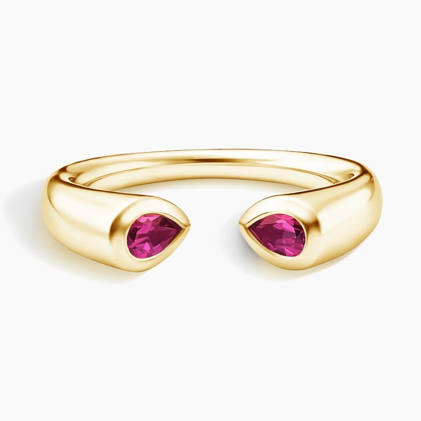 Stevie Lab Pink Sapphire Toi et Moi Ring 14K Yellow Gold