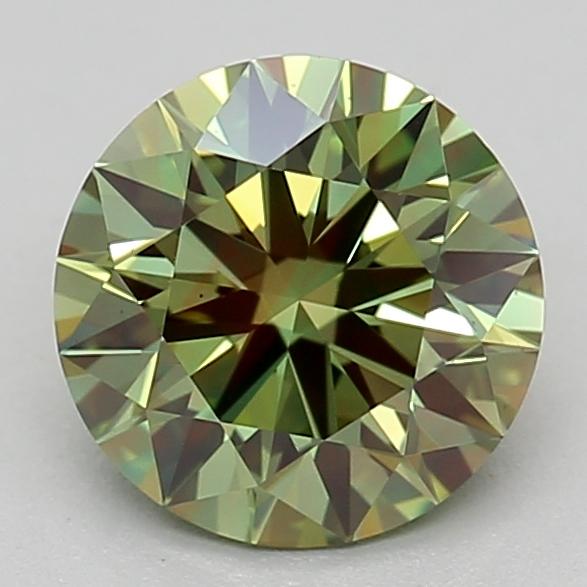 0.90 Ct. Fancy Vivid Green Round Lab Grown Diamond