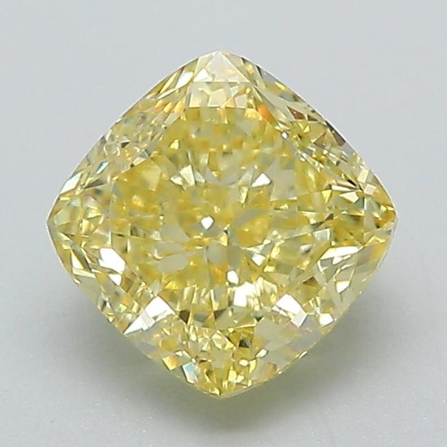 1.49 Ct. Fancy Intense Yellow Cushion Lab Grown Diamond