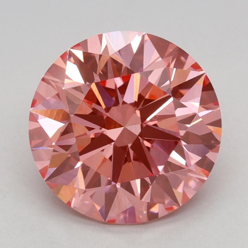 2.65 Ct. Fancy Vivid Pink Round Lab Grown Diamond