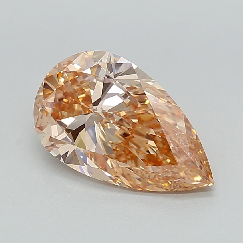 2.99 Ct. Fancy Vivid  Orange Pear Lab Grown Diamond