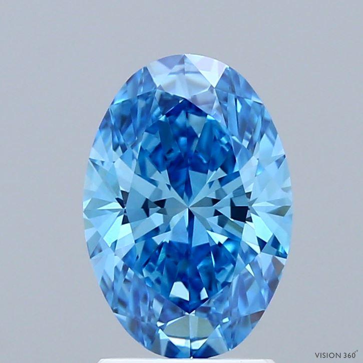 1.60 Ct. Fancy Vivid Blue Oval Lab Grown Diamond
