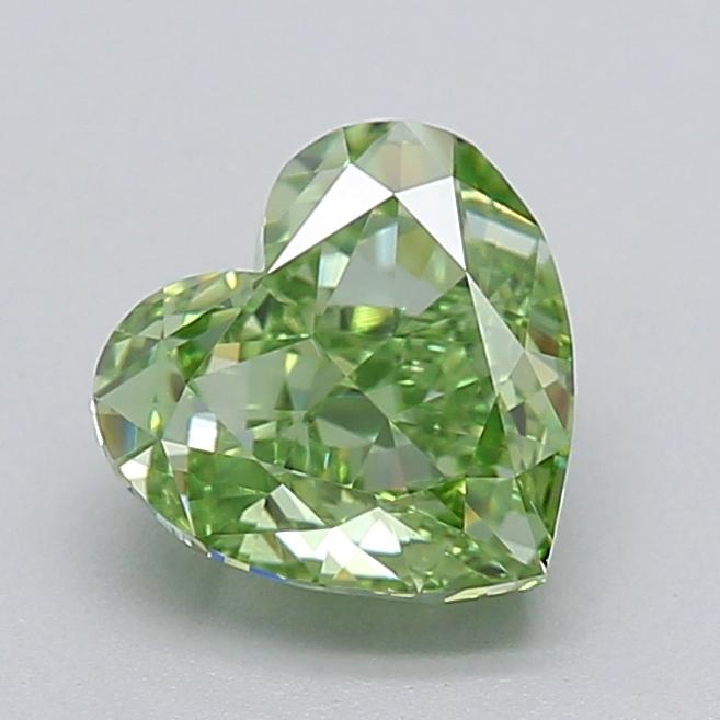 1.54 Ct. Fancy Vivid  Green Heart Lab Grown Diamond