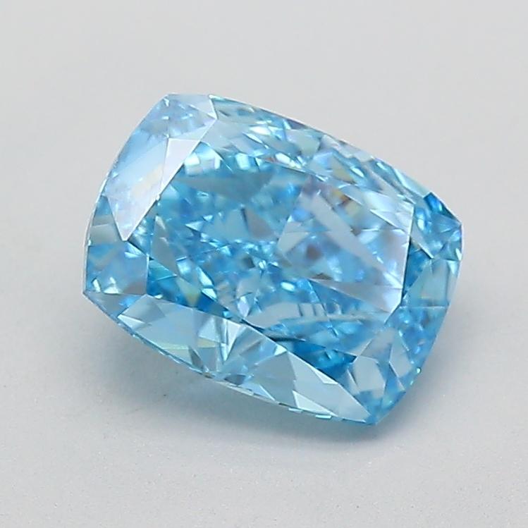 1.61 Ct. Fancy Vivid  Blue Cushion Lab Grown Diamond