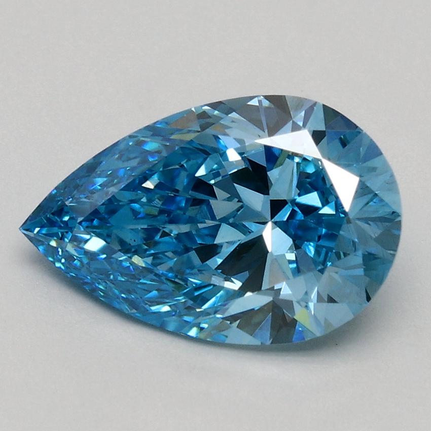1.52 Ct. Fancy Vivid Blue Pear Lab Grown Diamond